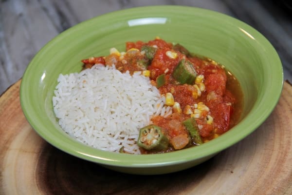 A bowl of food on a plate