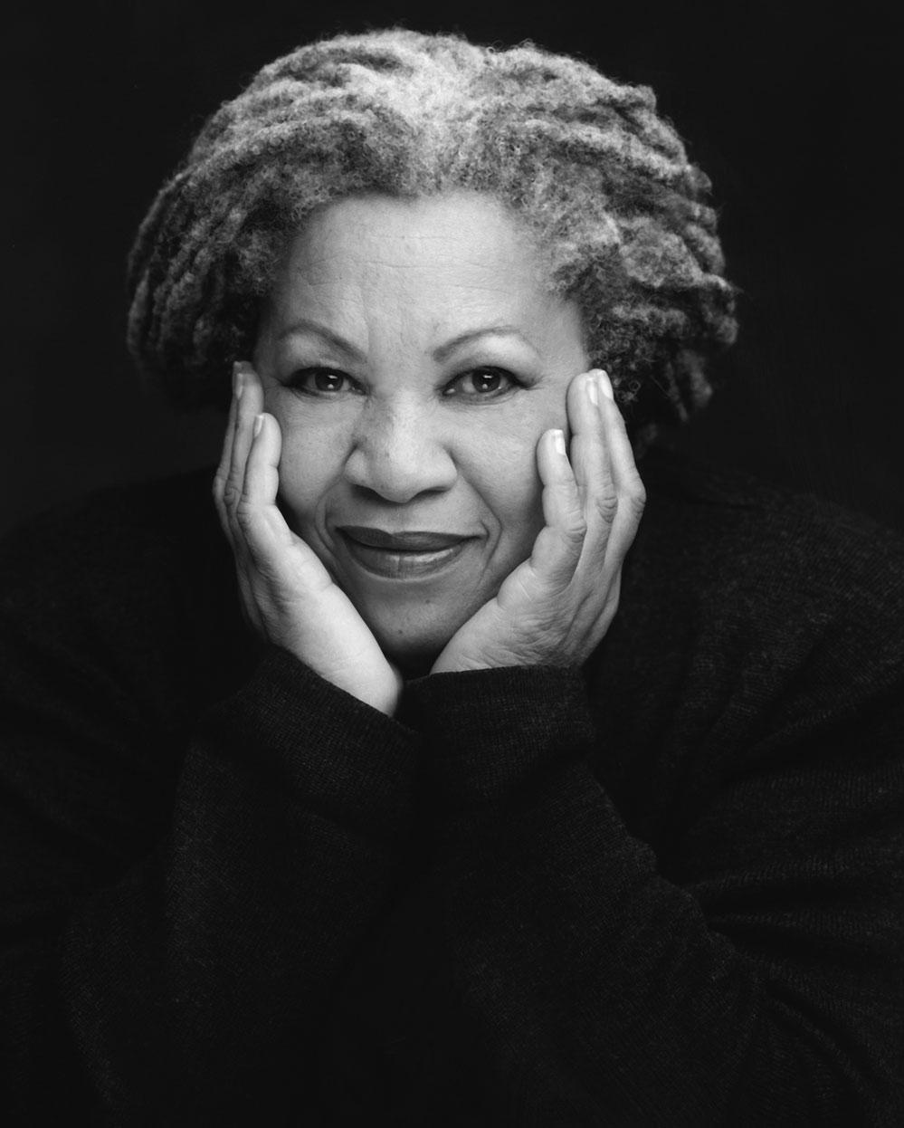 Black and white photo of Toni MOrrison