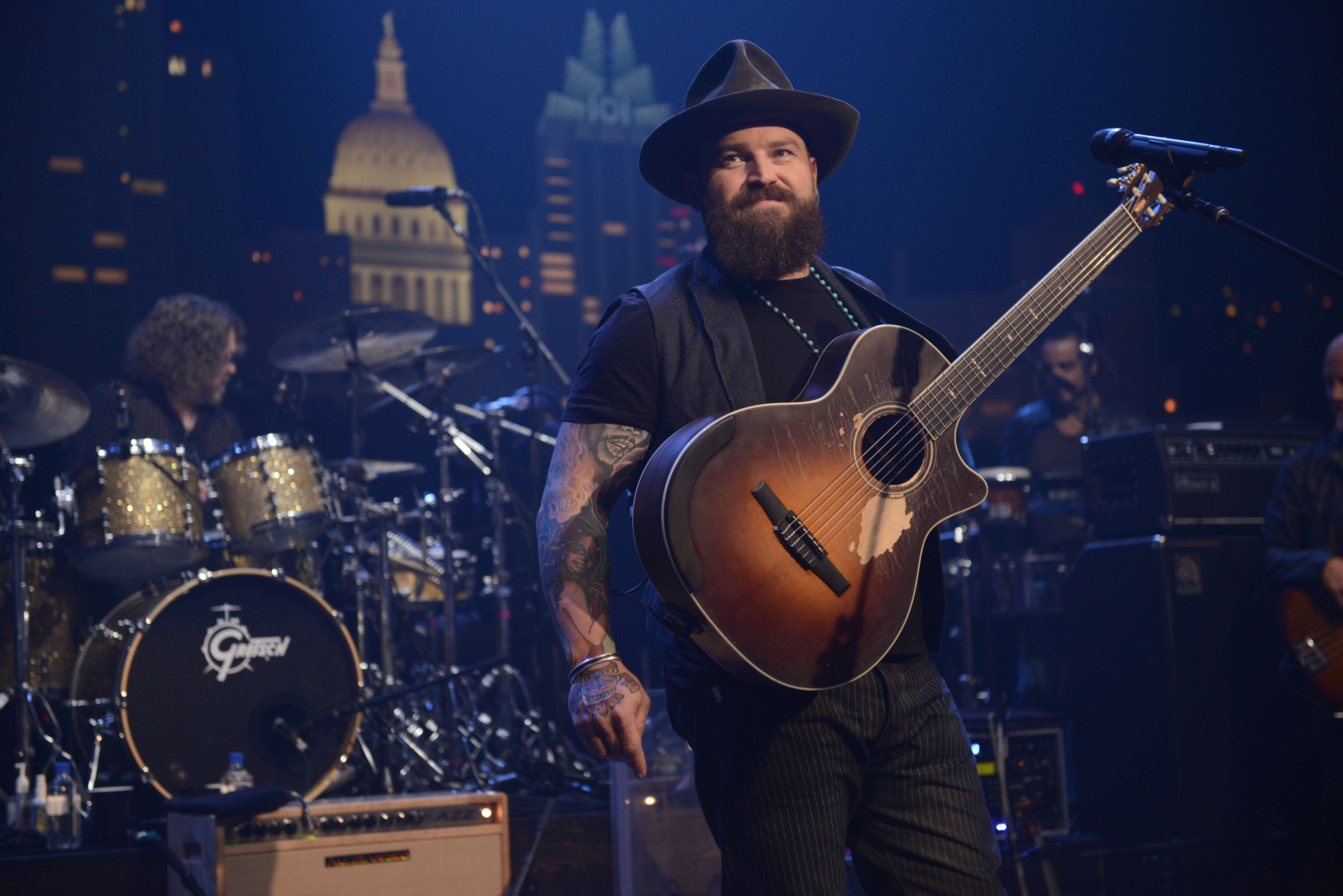 Zac Brown with guitar on ACL set
