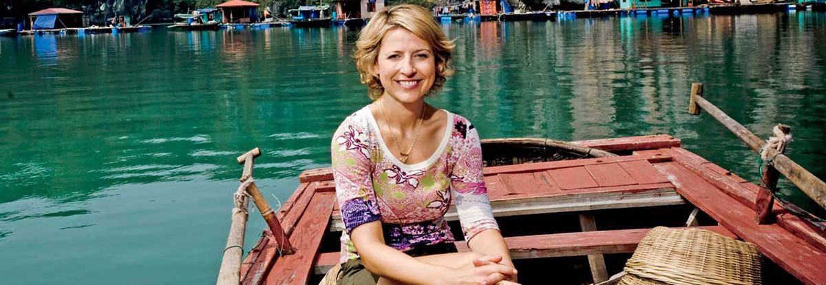 Samantha Brown in a small boat image