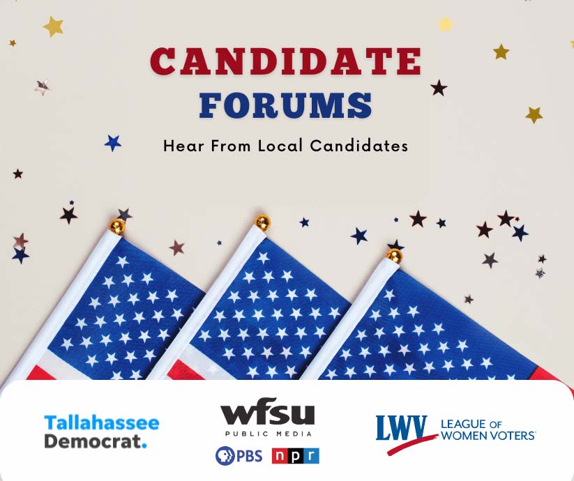 patriotic image advertising candidate forums that take place in june and july of 2024 at wfsu