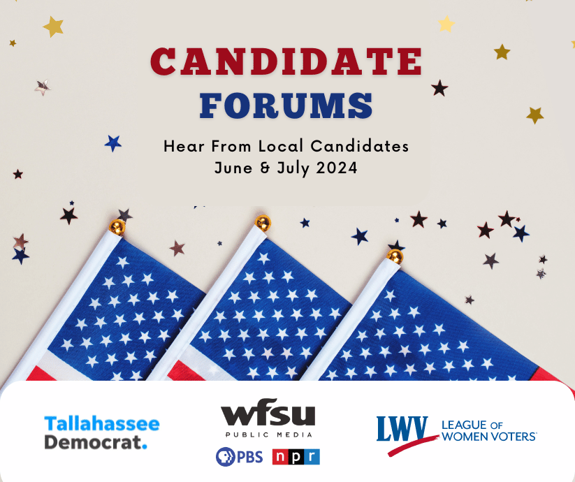patriotic image advertising candidate forums that take place in june and july of 2024 at wfsu
