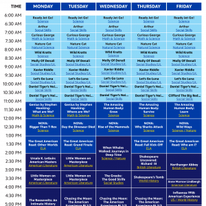 WFSU At-Home Learning Broadcast Schedule