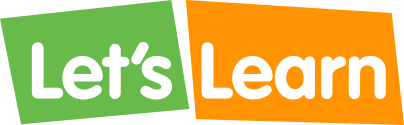 Let's Learn show logo with green and orange rhombuses behind the text.