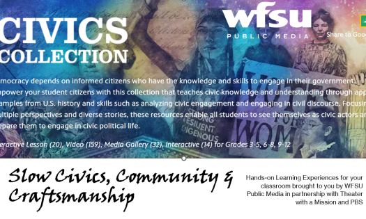 Promotional poster for the civics collection for slow civics, community, & craftmanship