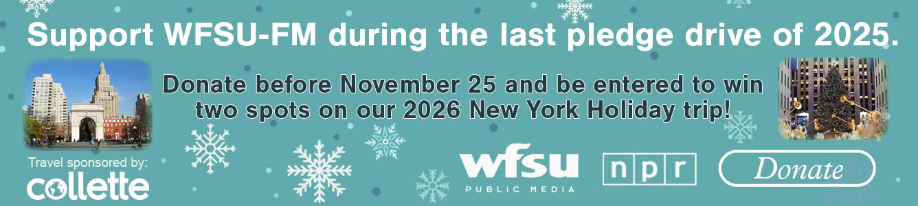 WFSU-FM Holiday Season Drive! Your support funds homegrown public media. Click to donate to WFSU radio.
