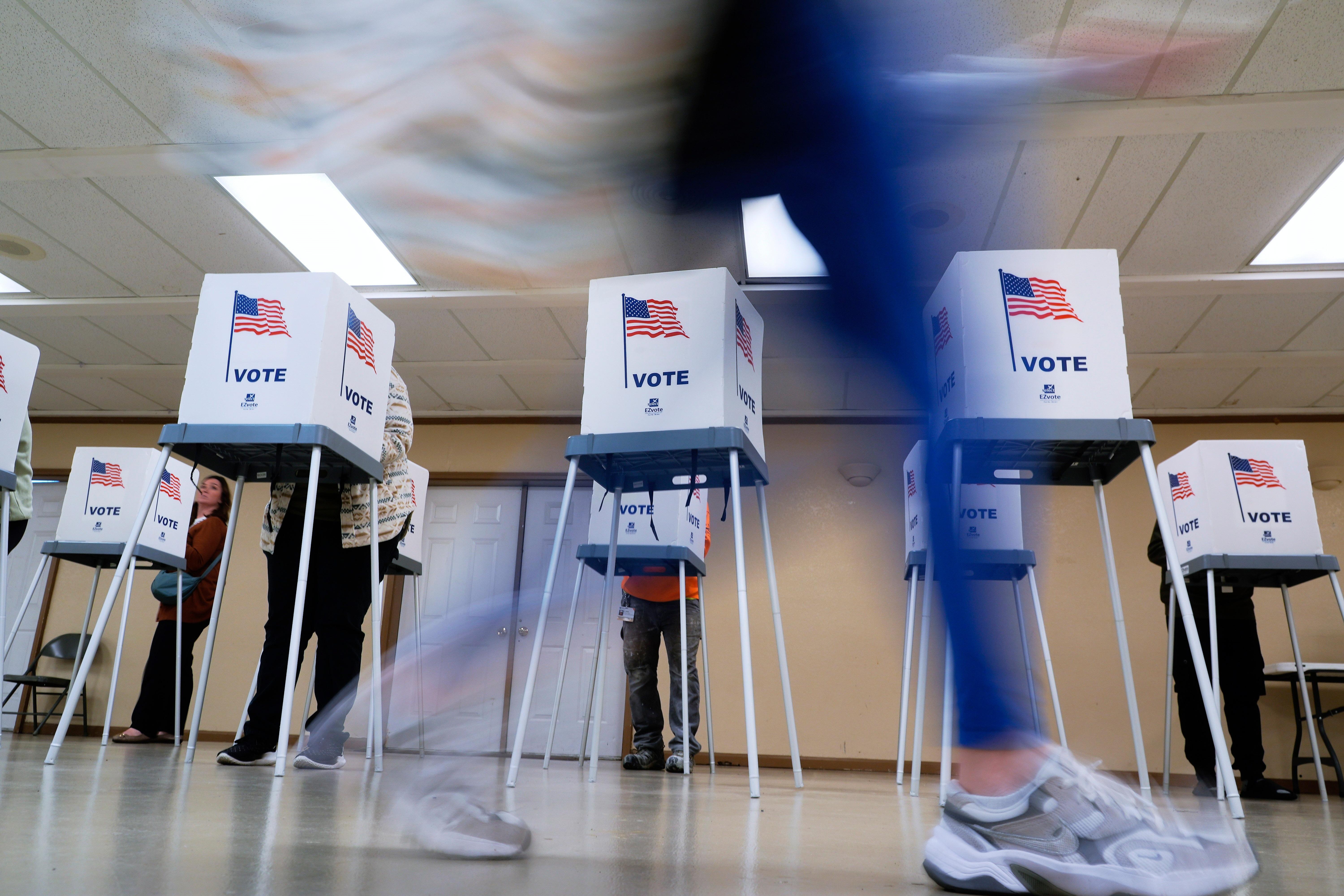 In this file photo, voters cast their ballots in Oak Creek, Wis., on Nov. 5, 2024. On Tuesday, Apr. 8, Wisconsin voters elected a new justice to the state