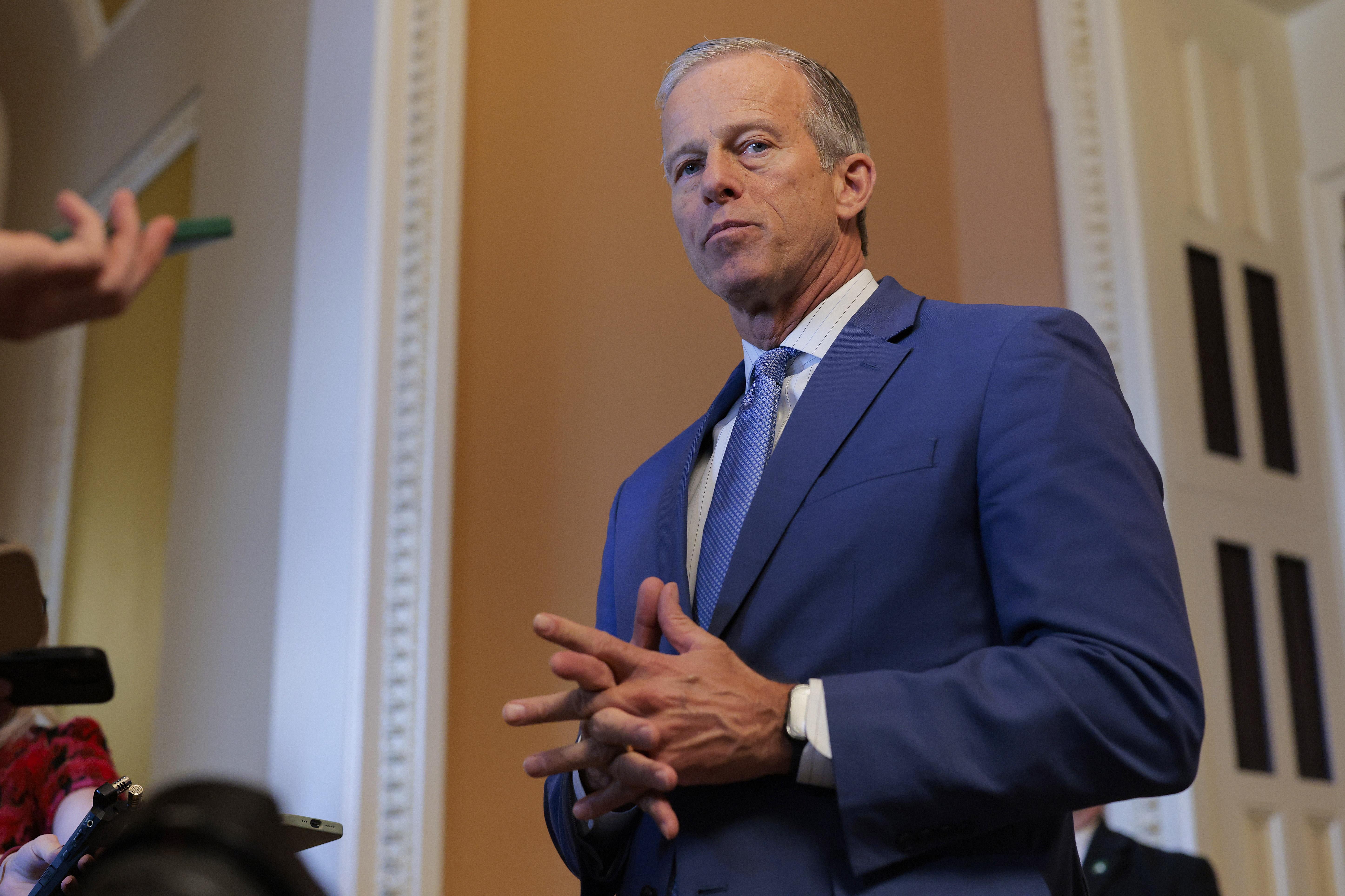 Senate Majority Leader John Thune told reporters Thursday that Democrats and Republicans are 