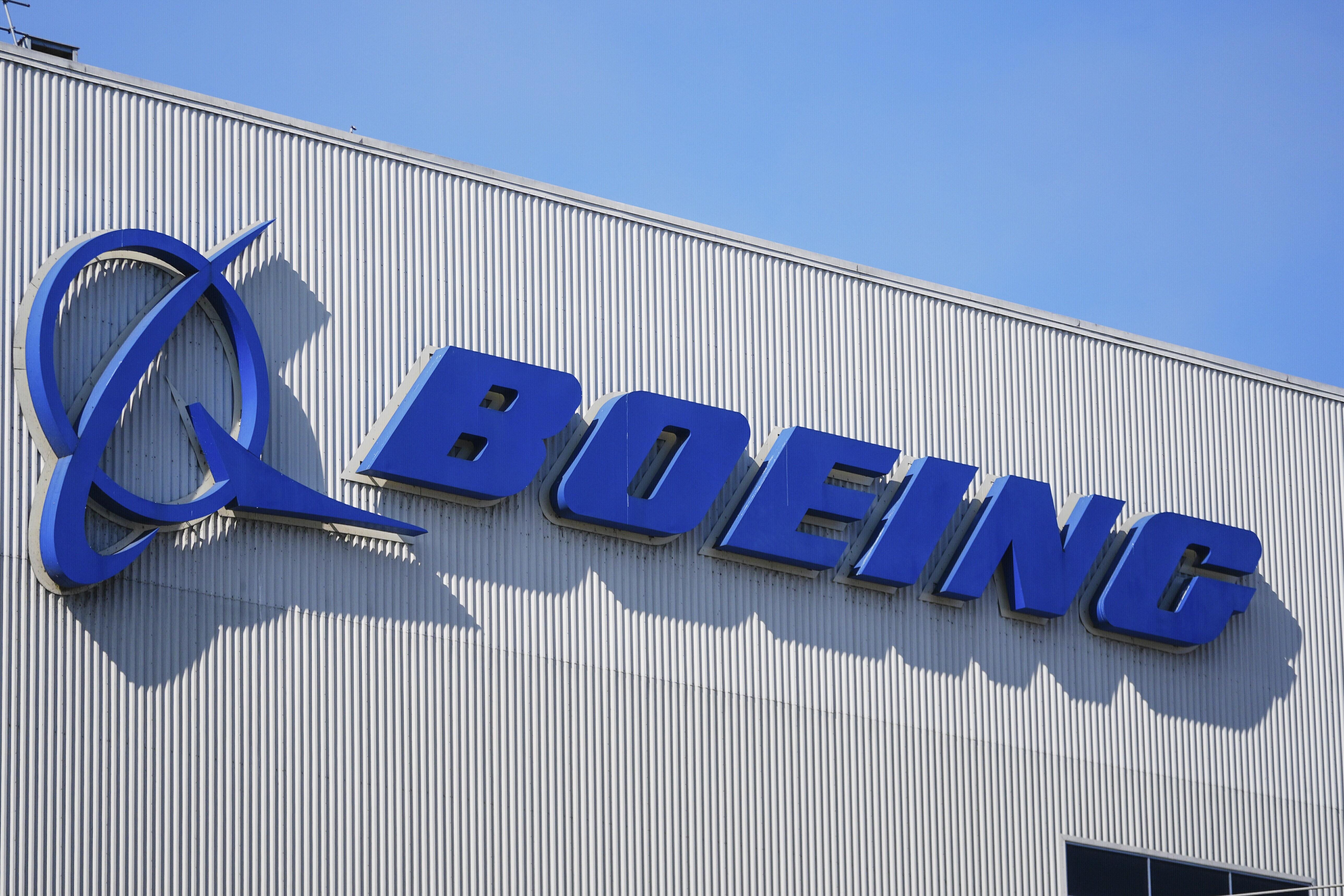 The Boeing logo is displayed at the company