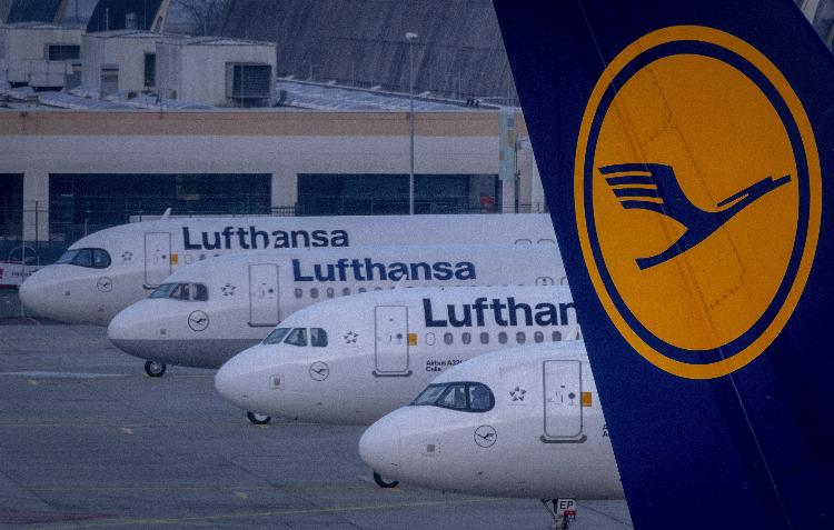 Lufthansa aircraft are pictured in Frankfurt, Germany, in March. The airline has agreed to pay a $4 million civil rights penalty by the U.S. Department of Transportation.