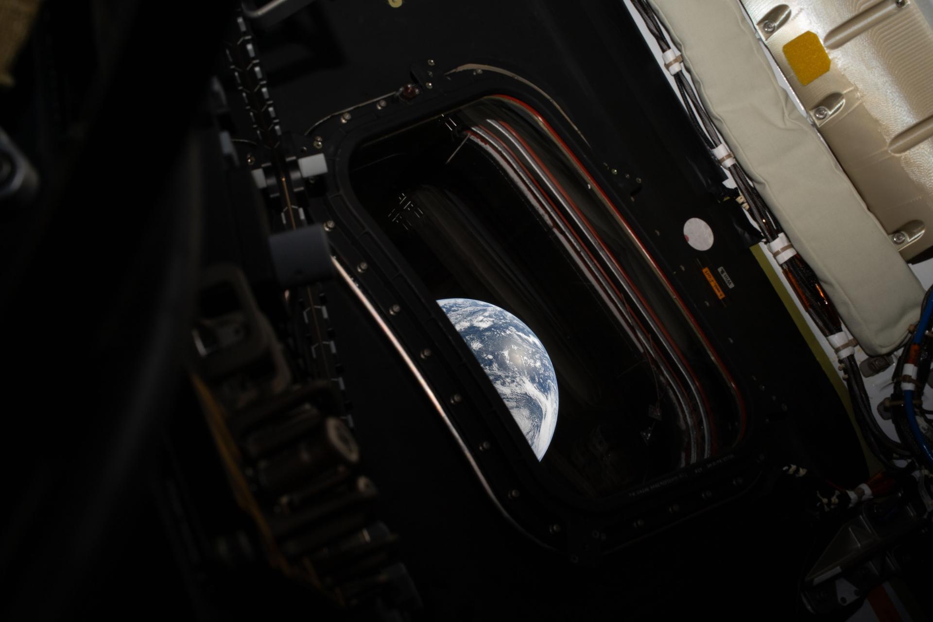 A view of Earth taken by NASA astronaut and Artemis II commander Reid Wiseman from the Orion spacecraft