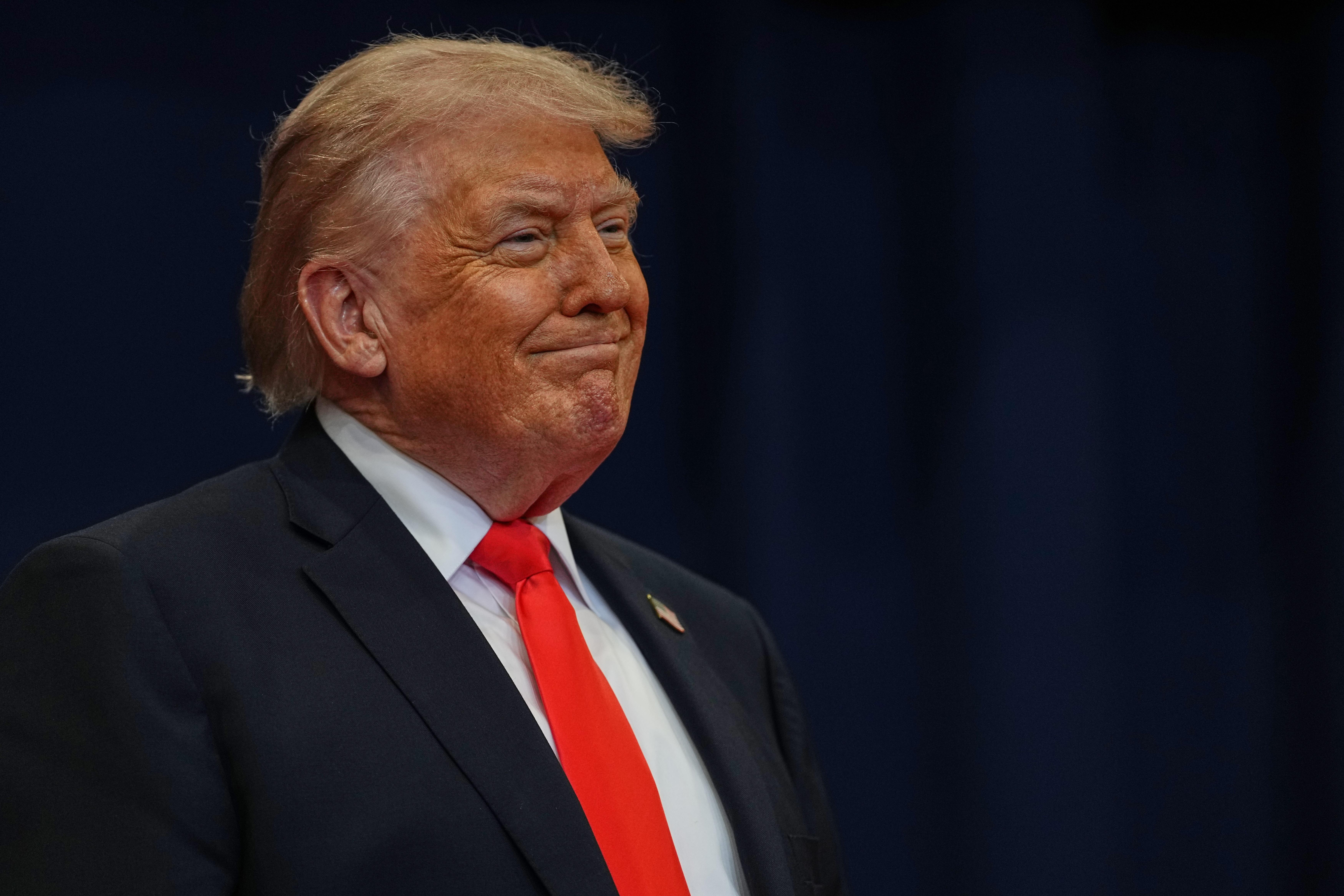 President Donald Trump arrives to speak at a charter school in The Villages, Fla., Friday, May 1, 2026.