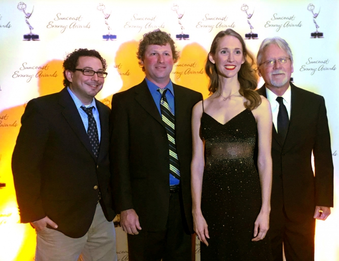 Belle and the Band poses at the Suncoast Regional Emmy� Awards. Later in the evening, they would win an award for their Local Routes theme.