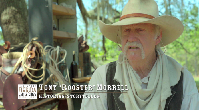 “Cracker Educator- Tony Morrell” – from the Great Florida Cattle Drive: Unbroken Circles Tony “Rooster” Morrell talks about how he started educating people about the Cracker Lifestyle