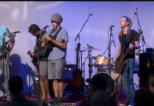 Sway Jah Vu Performs "Ohio" Band preforms on stage