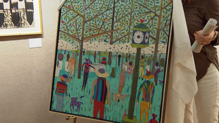 Behind the Scenes with LeMoyne Chain of Parks Painting of people in a park walking around