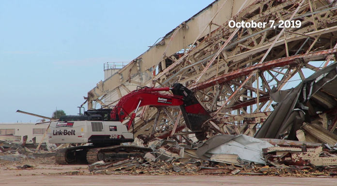 North Florida’s Military Bases After Hurricane Michael A large crane on the back of a truck