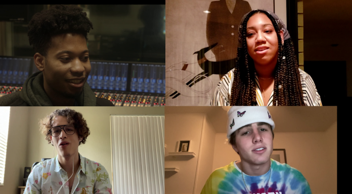 Behind – The – Scenes: "The One" Music Video Four squares with individual people in each.