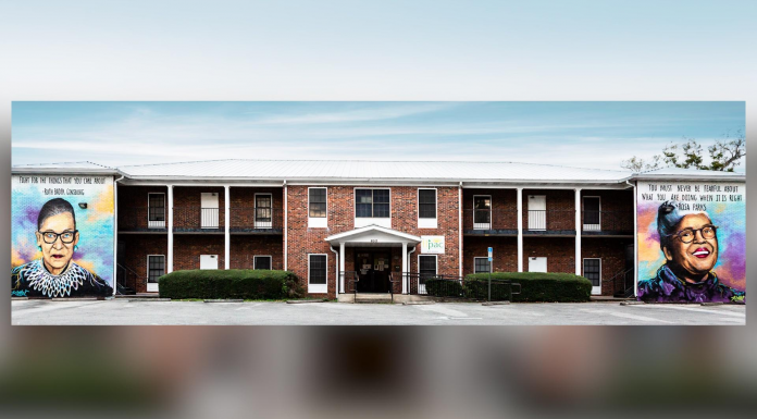 Frenchtown’s Rosa Parks and Ruth Bader Ginsburg Murals A building next to a window