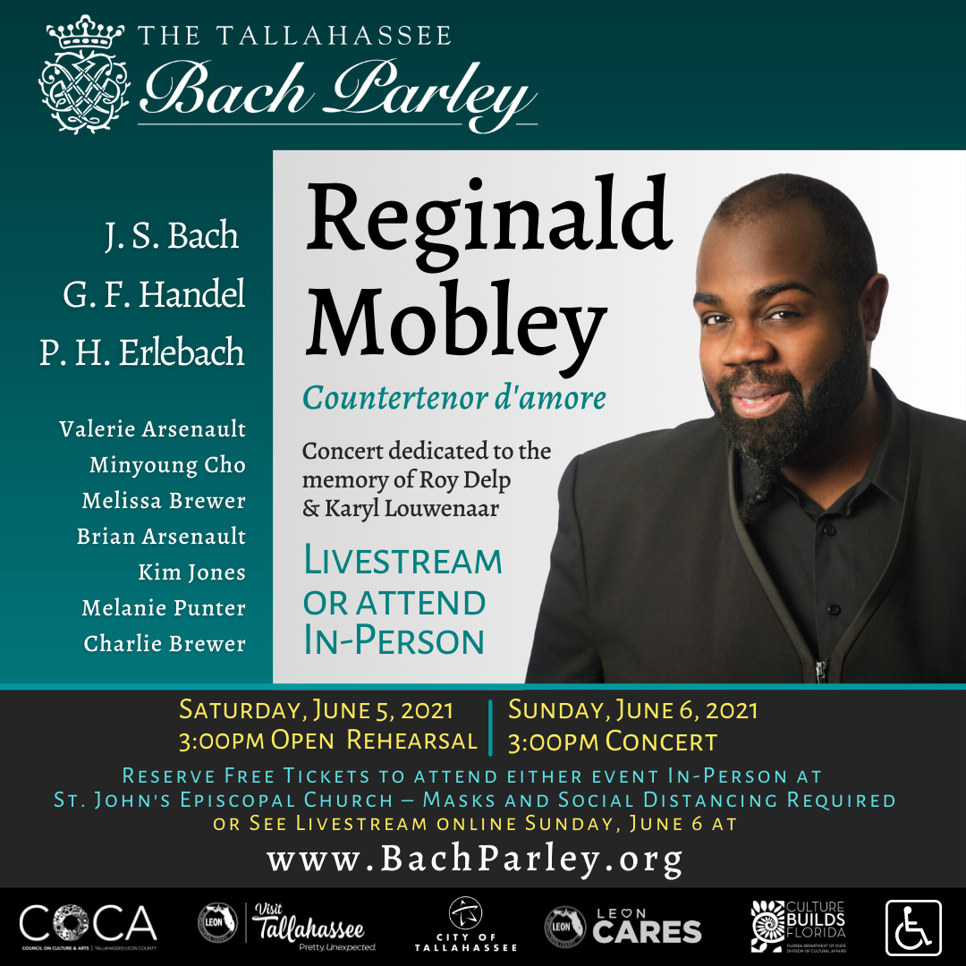 Bach Parley with Reginald Mobley, countertenor, in-person or live streamed - Vimarsana News