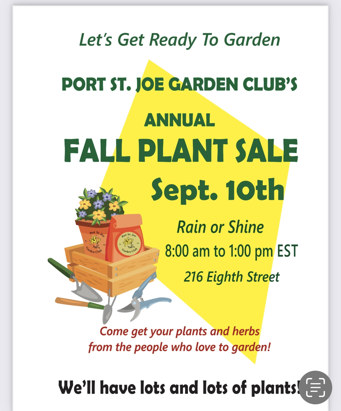 Port St. Joe Garden Fall Plant Sale - WFSU Routes