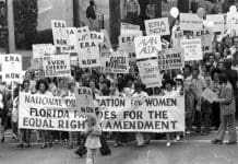 Exploring Tallahassee’s April History Day By Day People marching with signs or the Equal Rights Amendment