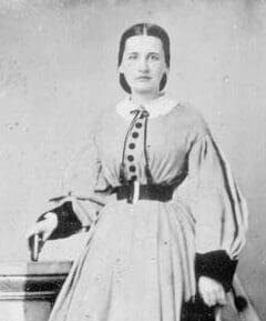 A vintage photo of a civil war era woman
