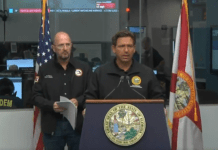 Tropical Storm Debby: Florida Governor Ron DeSantis wants Floridians to not become complacent Ron DeSantis et al. posing for the camera