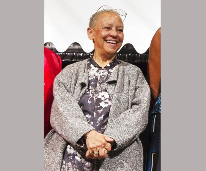 Nikki Giovanni smiling for the camera