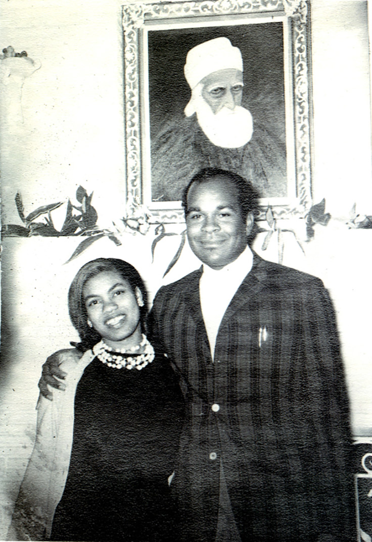 old photo of a young couple smiling