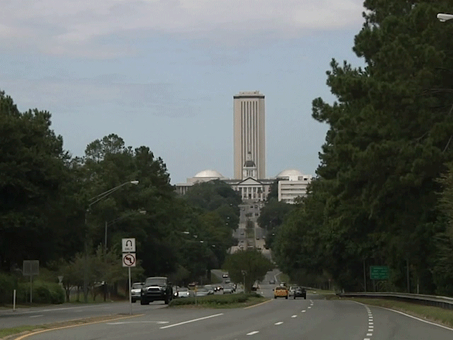 animated gif of cars driving in front of florida capitol building