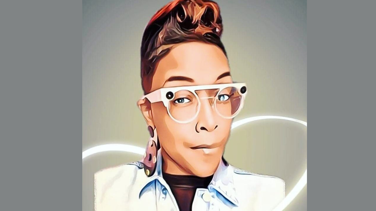 illustration of L.Michelle, wearing glasses