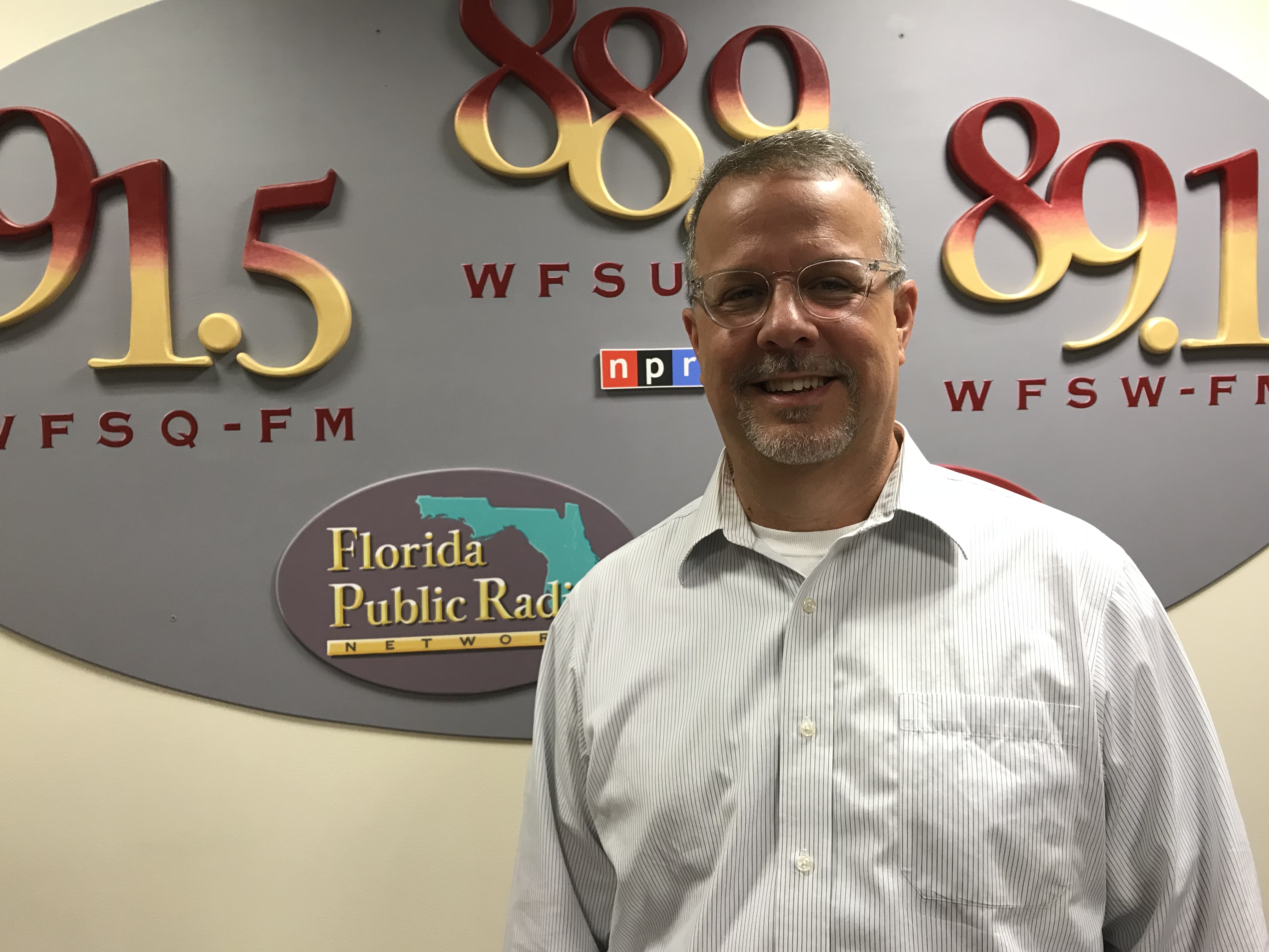 Tony (headshot) in WFSU's lobby