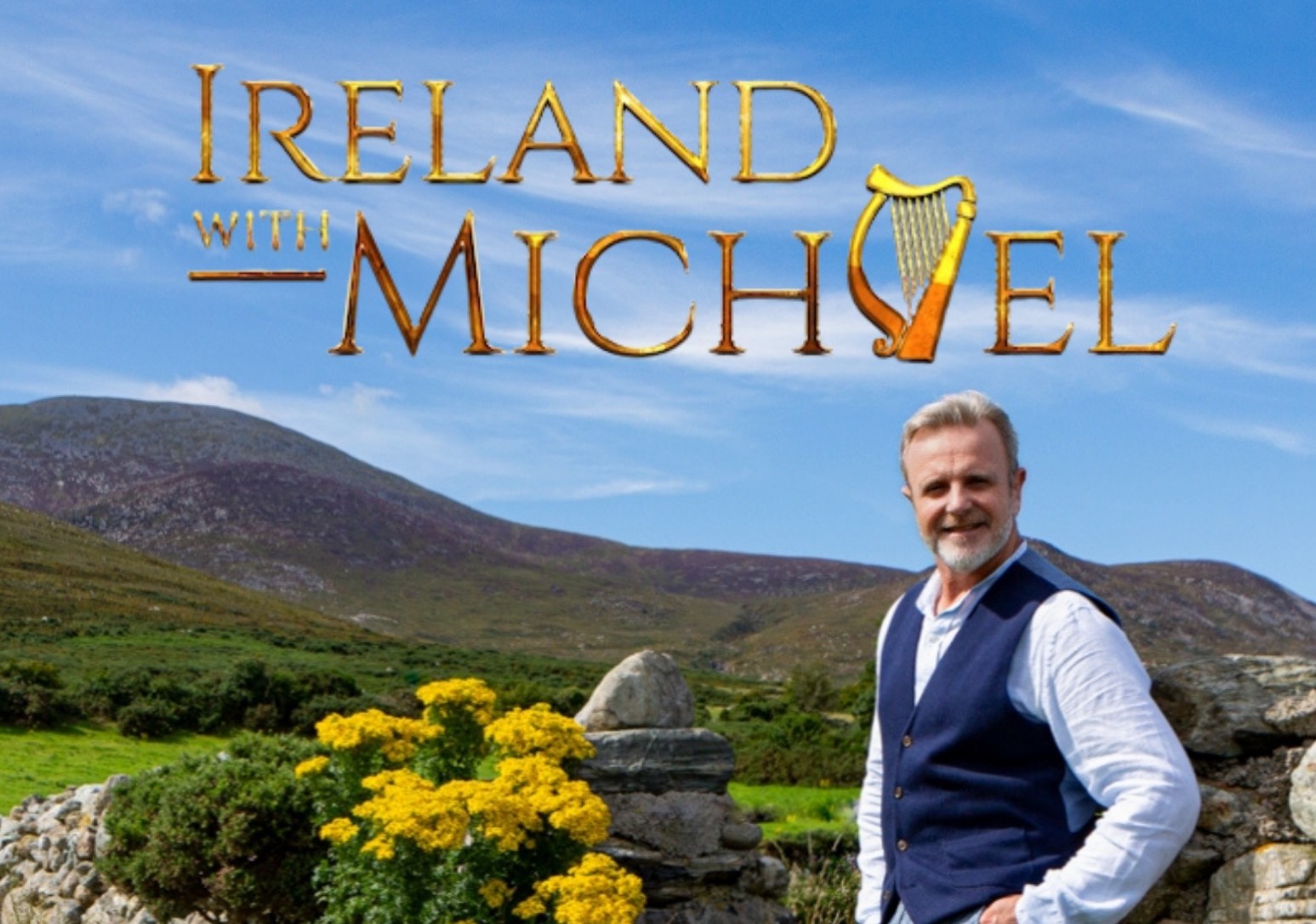 Man stands in Irish fields