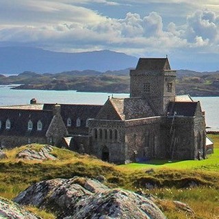 Scottish castle on a hill