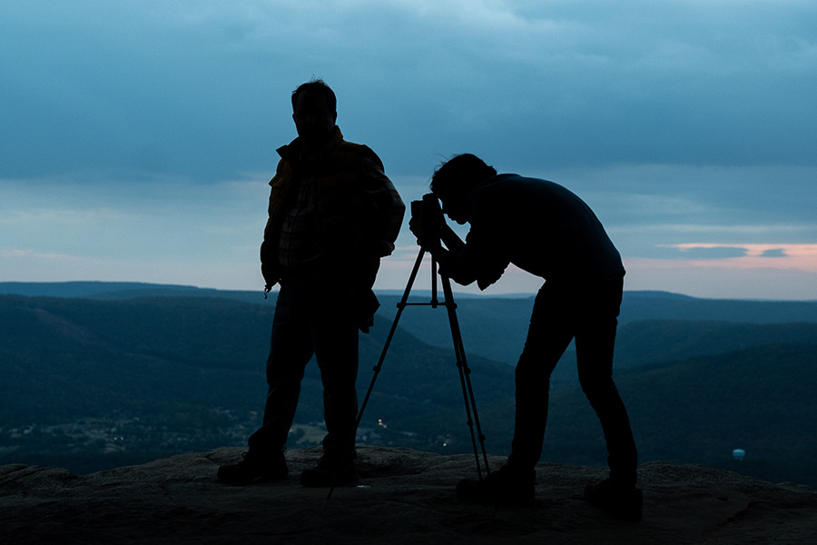 stargazing on a mountaintop