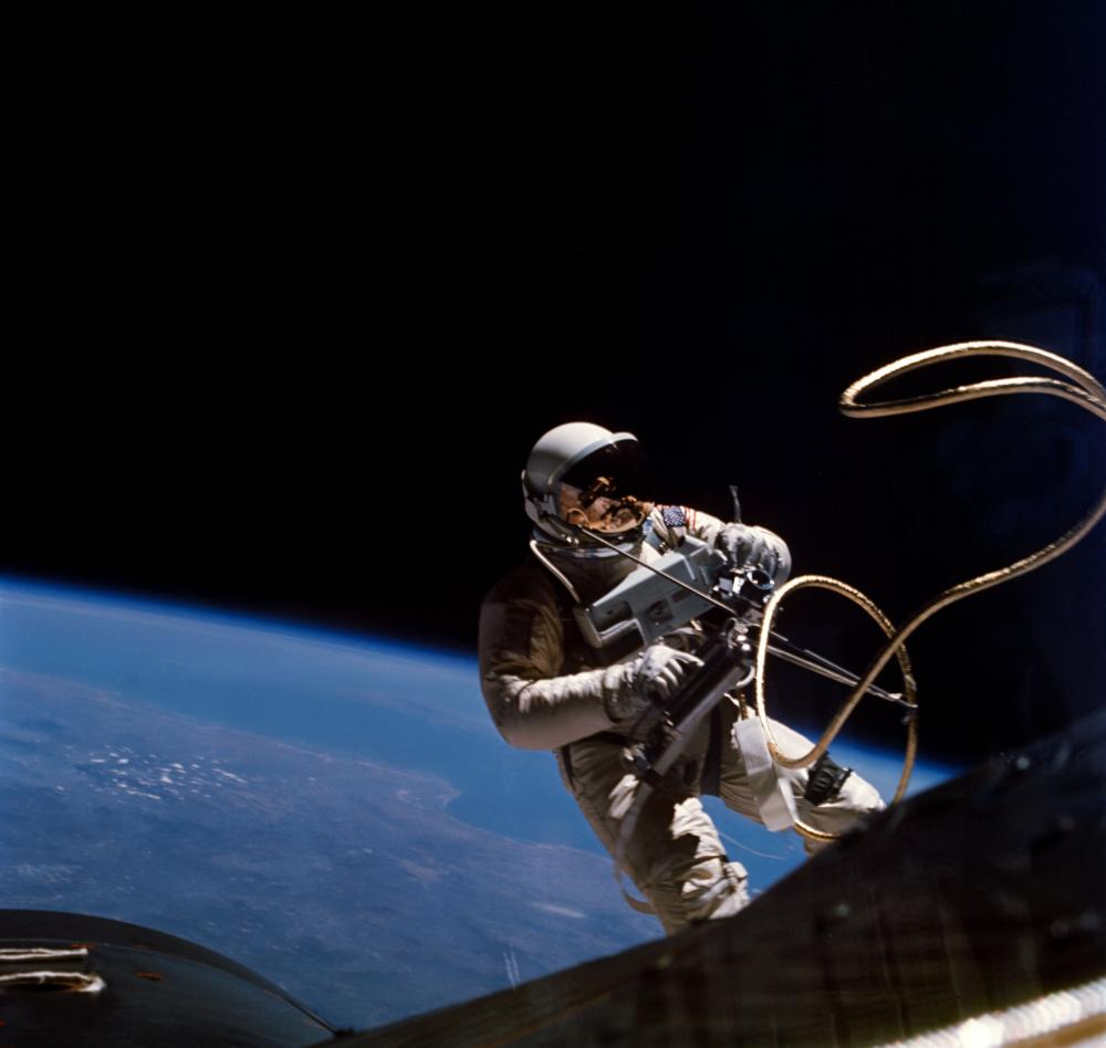 An astronaut in space