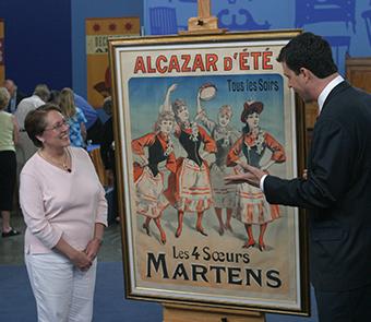 Salesperson selling some art